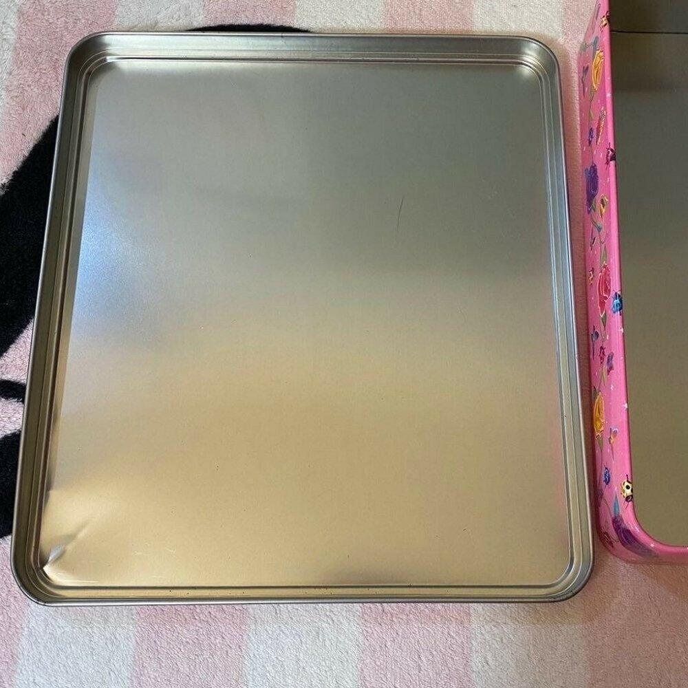 Vintage Lisa Frank Kittens Flowers Butterflies Jumbo Empty Collectible Tin - Picture 8 of 10